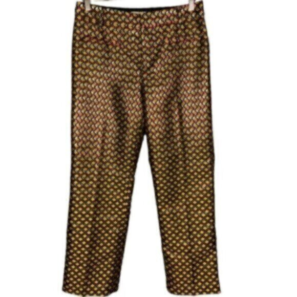 Anthropologie Slim Straight Leg Pants Metallic Trousers Size 8 - Picture 1 of 6